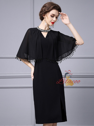 Black Beading Mother Of the Brides Dress