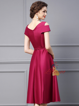 Fuchsia Satin Mother Of The Bride Dress