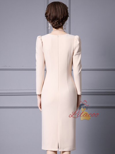 Red Long Sleeve Mother Of The Bride Dress