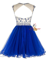 Pink Tulle Beading Sequins Homecoming Dress