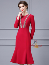 Long Sleeve Lace Mother Of The Bride Dress