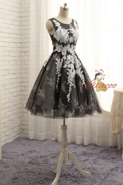 Tulle Lace Appliques Homecoming Dress