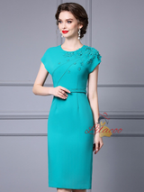 Blue 3D Flower Mother Of The Bride Dress