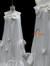 White Satin Strapless Bow Wedding Dress