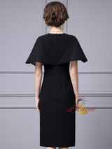 Black V-neck Beading Mother Of The Bride Dress