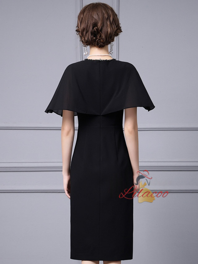 Black V-neck Beading Mother Of The Bride Dress