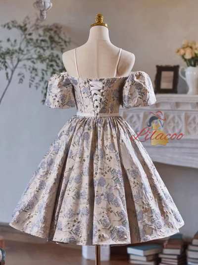 Sexy Silver Print Spaghetti Straps Homecoming Dress
