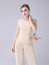 Champagne Chiffon Beading Mother Of The Bride Dress