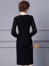 Red Long Sleeve V-neck Mother Of The Bride Dress