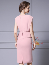 Pink Pleats Pearls Mother Of The Bride Dress