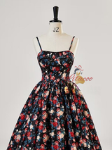 Black Straps Print Quinceanera Dress