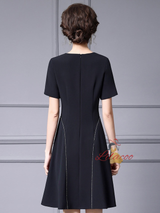 Black Short Sleeve Mother Of The Bride Dress