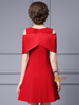 Red Straps Pearls Mother Of The Bride Dress