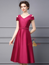 Fuchsia Satin Mother Of The Bride Dress