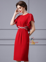 Red Beading Mother Of The Bride Dress