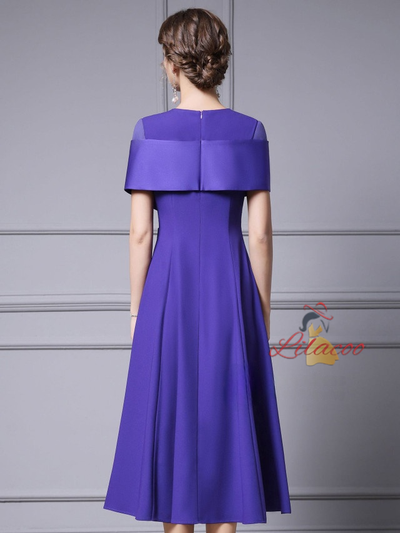 Purple Short Mother Of The Bride Dress