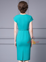 Blue 3D Flower Mother Of The Bride Dress