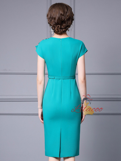 Blue 3D Flower Mother Of The Bride Dress
