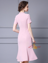 Red Short Sleeve Beading Mother Of The Bride Dress
