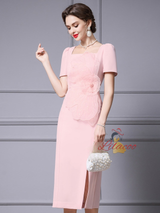 White Short Sleeve Lace Mother Of The Bride Dress