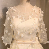 Yellow Short Sleeve Lace Homecoming Dress