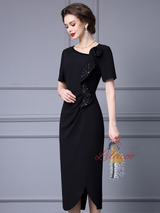 Burgundy Beading Mother Of The Bride Dress