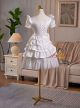 White Lace Satin Bow Wedding Dress
