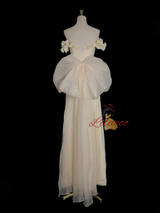 Light Champagne Strapless Wedding Dress