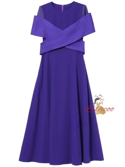 Purple Short Mother Of The Bride Dress