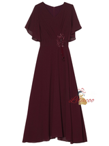 Pink V-neck Beading Mother Of The Bride Dress