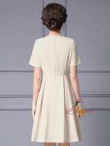 Apricot Short Sleeve Beading Mother Of The Bride Dress