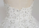 White Tulle Appliques Beading Homecoming Dress