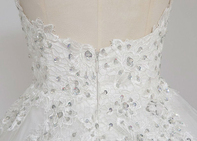 White Tulle Appliques Beading Homecoming Dress