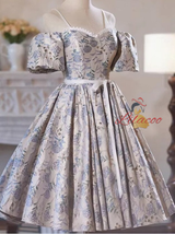 Sexy Silver Print Spaghetti Straps Homecoming Dress