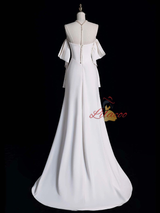 Sexy White Mermaid Strapless Pleats Wedding Dress