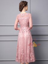 Pink Tulle Lace Mother Of The Bride Dress