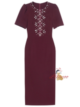 Burgundy Beading Crystal Mother Of The Bride Dress