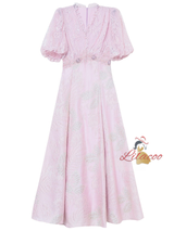 Pink Lace V-neck Beading Mother Of The Bride Dress