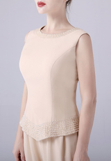 Champagne Chiffon Beading Mother Of The Bride Dress