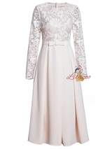 Purple Lace Long Sleeve Mother Of The Bride Dress