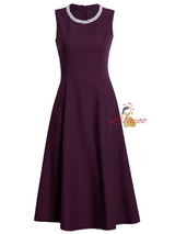 Burgundy Scoop Neck Beading Mother Of The Bride Dress