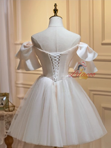 Ivory Tulle Appliques Homecoming Dress