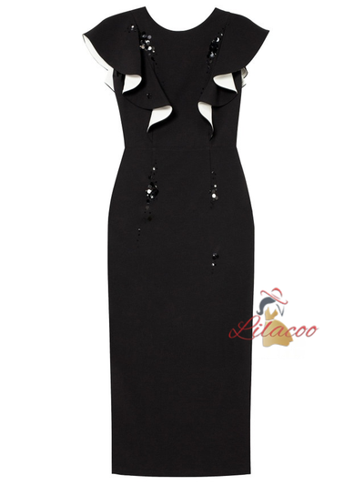 Black Beading Mother Of The Bride Dress
