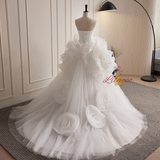 White Tulle Sweetheart Wedding Dress