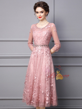 Pink Tulle Lace Mother Of The Bride Dress