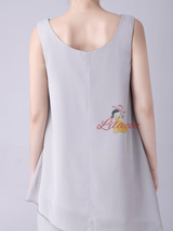 Gray Chiffon 3 Piece Mother Of The Bride Dress