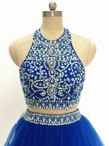 Red Two Piece Backless Homecoming Dress