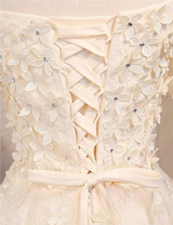 Yellow Lace 3D Flower Homecoming Dress
