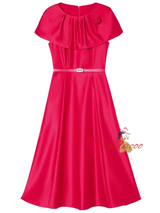 Pink Satin Pleats Mother Of The Bride Dress