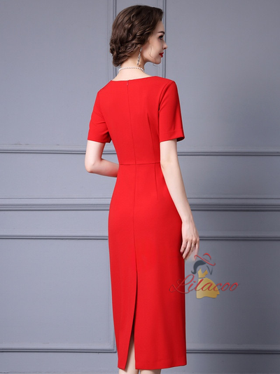 Burgundy Beading Mother Of The Bride Dress
